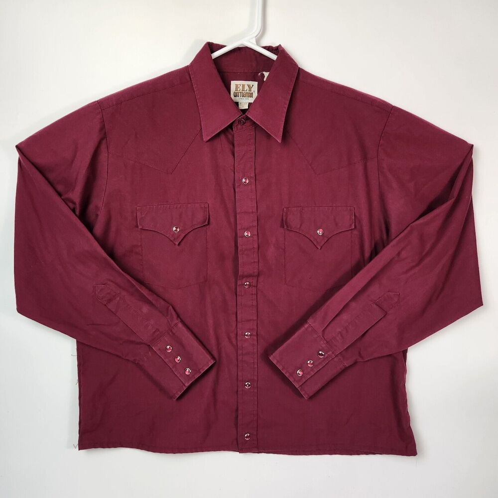 Southwestern Button Down Mens Sz L Brush‎ Popper Pearl Snap Western Cowboy Chore
